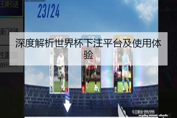 深度解析世界杯下注平台及使用体验